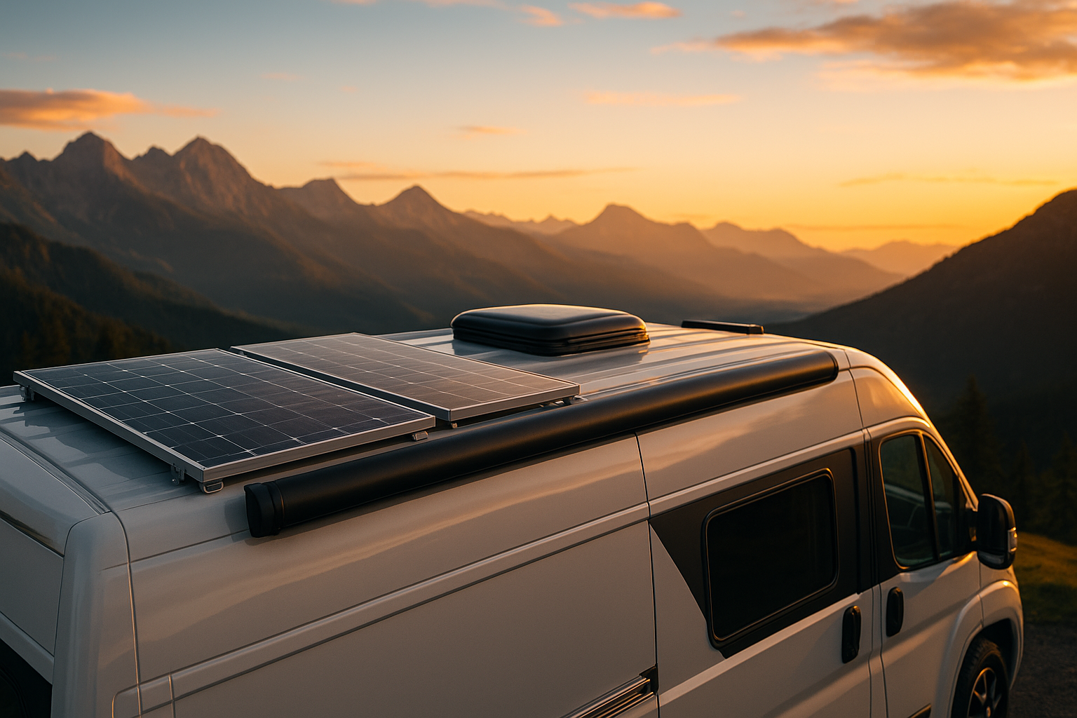 Luxury RV at sunset